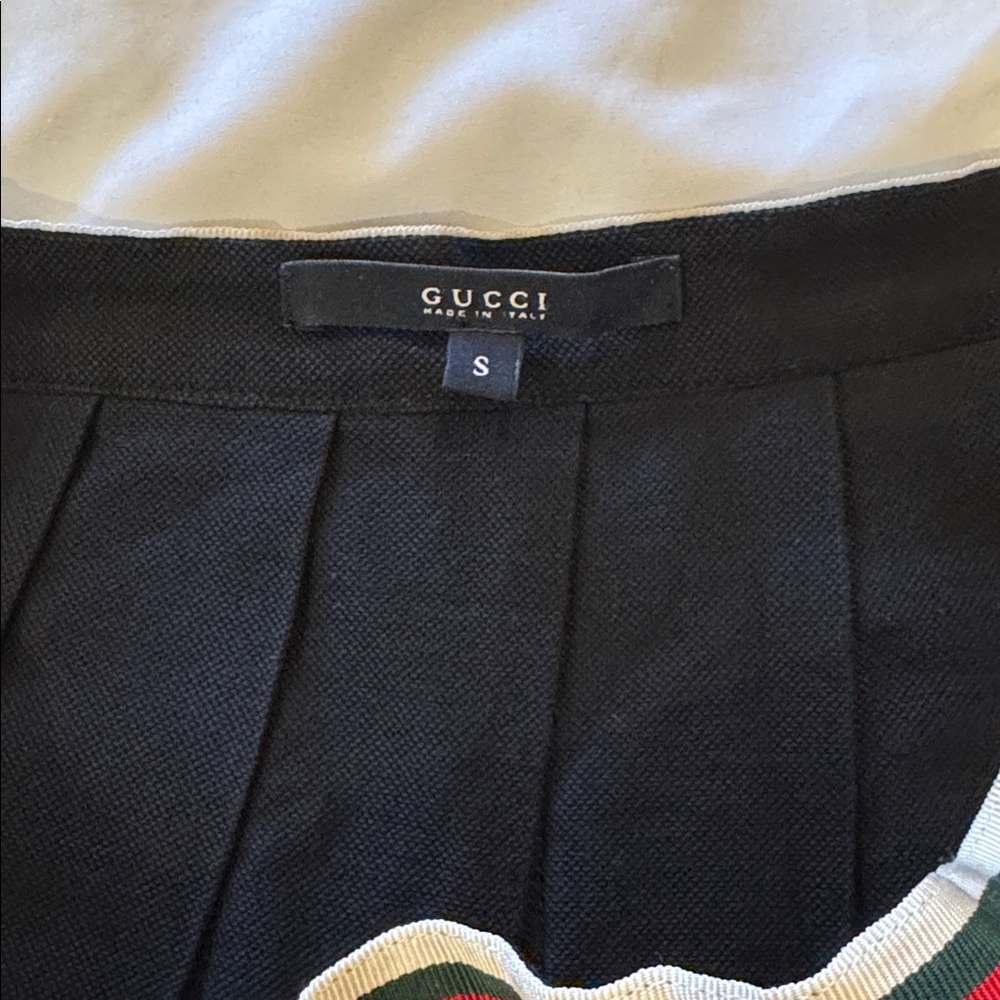 Gucci Pleated Mini Skirt with Striped Trim - Picture 5 of 9